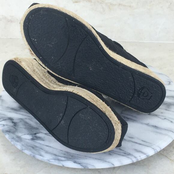 BOBS by Skechers Memory Foam Black Canvas Espadrille Loafer Women's Size 6.5 - Picture 10 of 16